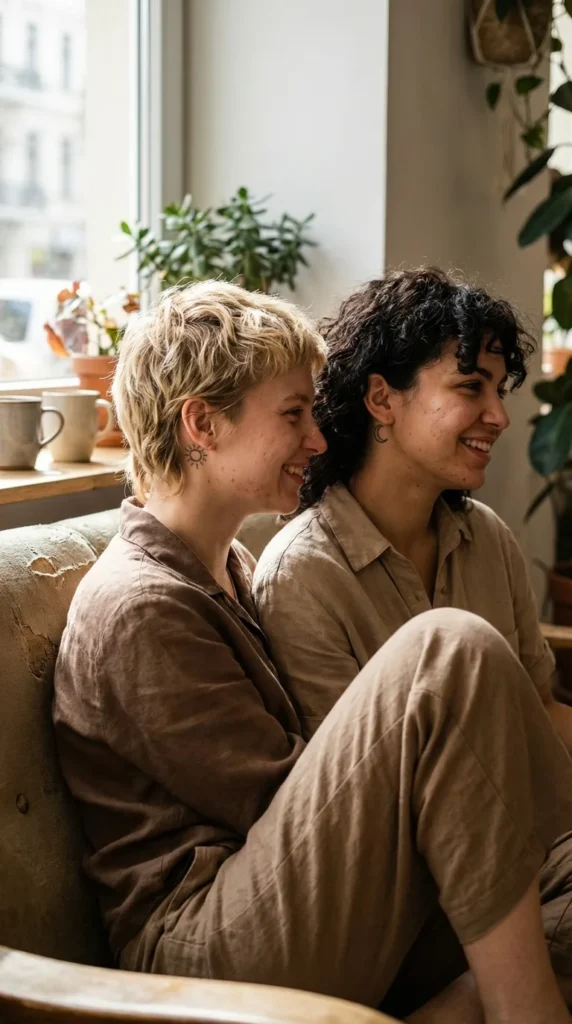 Matching sun moon ear tattoos couple