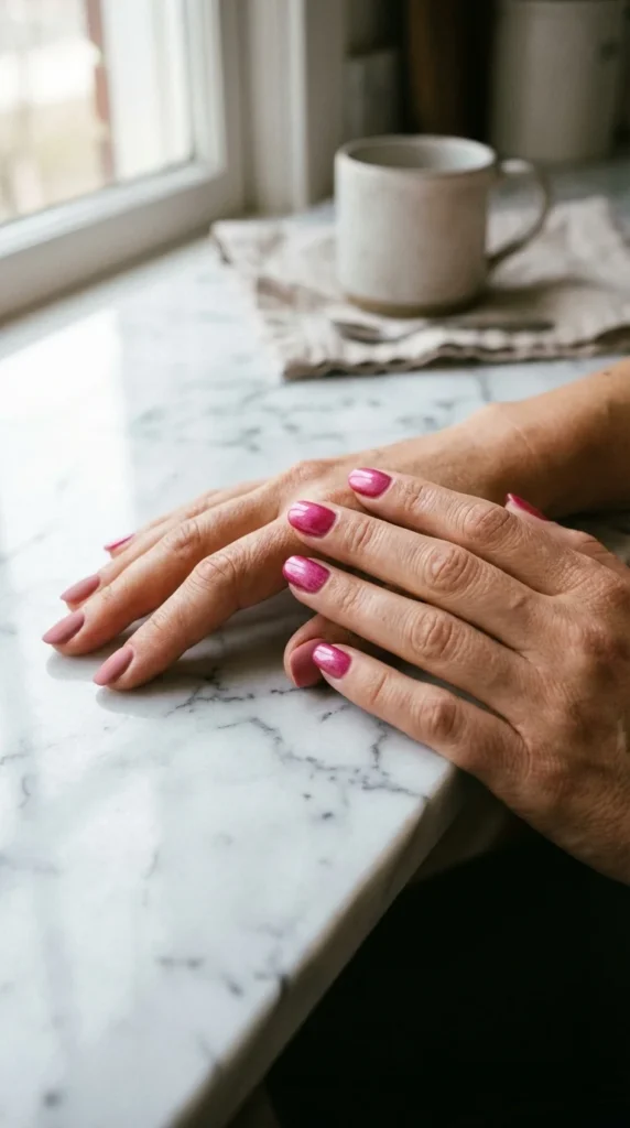 Matte and glossy contrast nails
