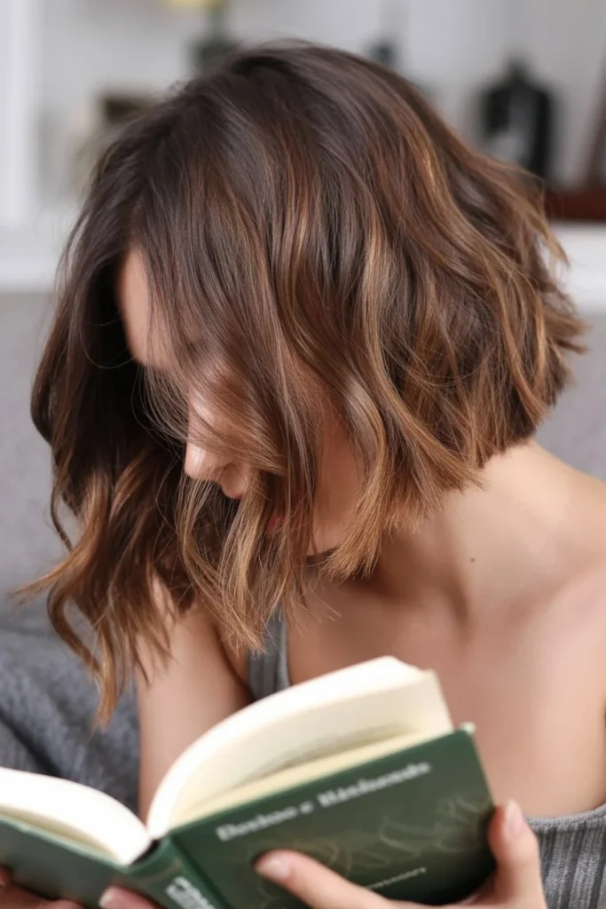 Natural brunette short hair