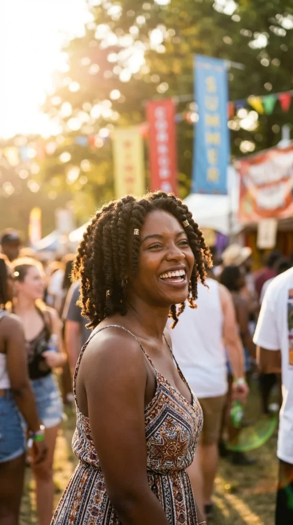 Natural twist-out festival hairstyle