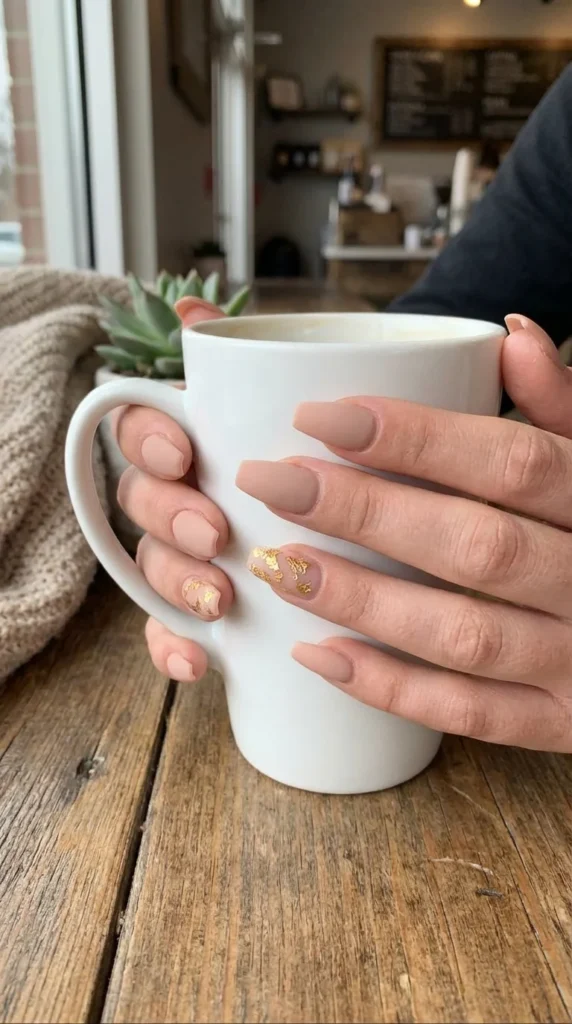 Nude coffin nail designs
