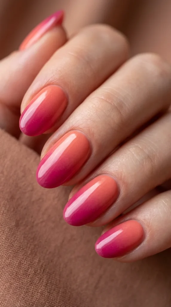 Ombre rounded nails
