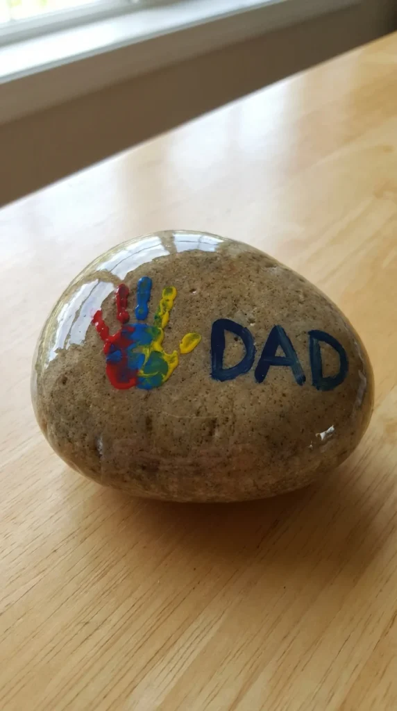 Painted rock Father's Day gift kids