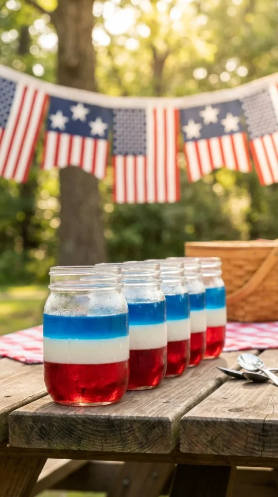 Patriotic Fourth of July dessert cups