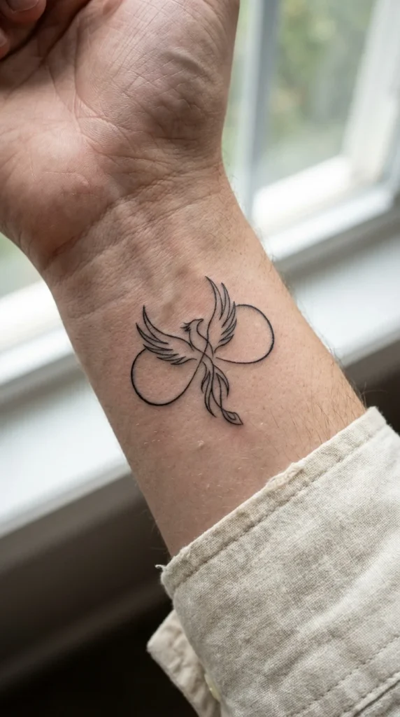 Phoenix infinity wrist tattoo