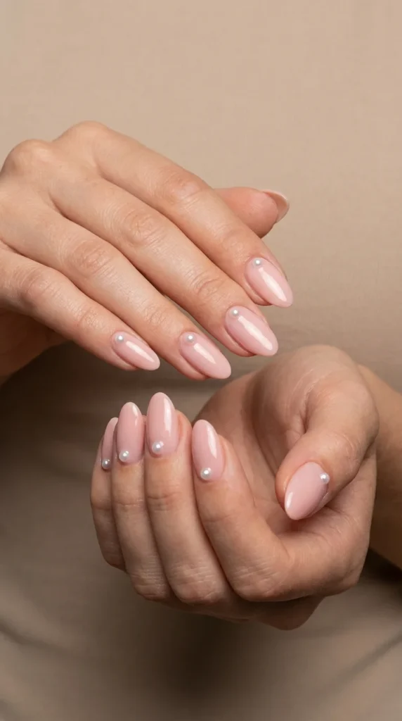 Pink rounded nail art