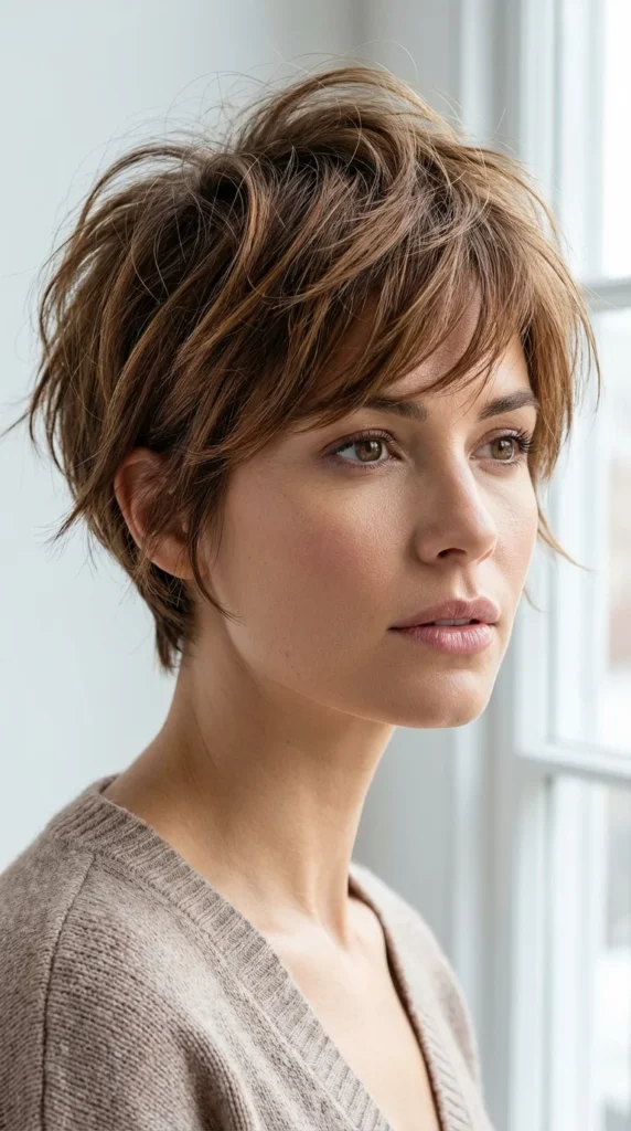 Pixie cut with bangs
