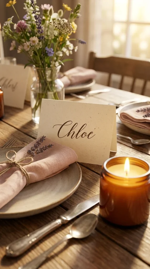 Place cards mothers day brunch table decor