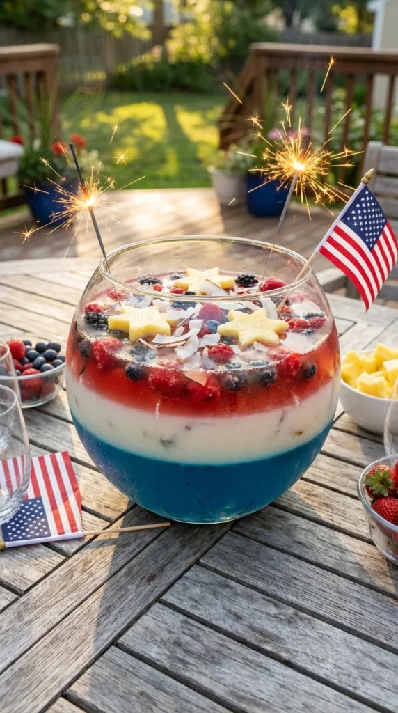 Red white blue punch bowl