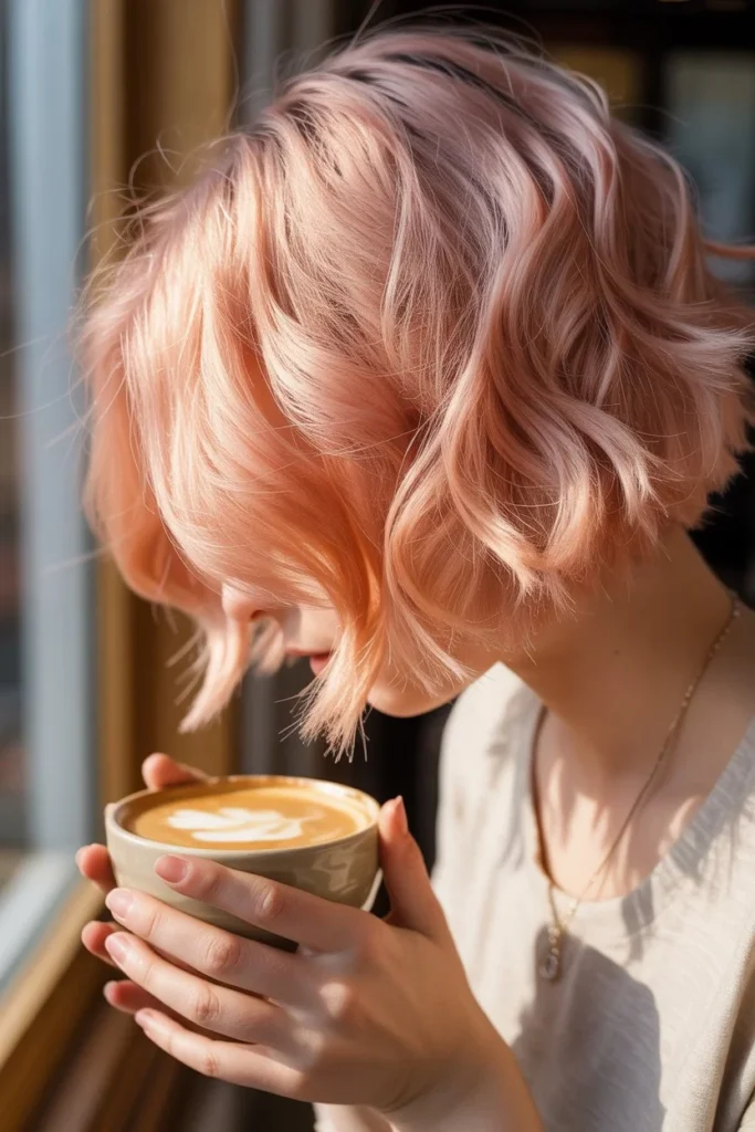 Rose gold bob hairstyle