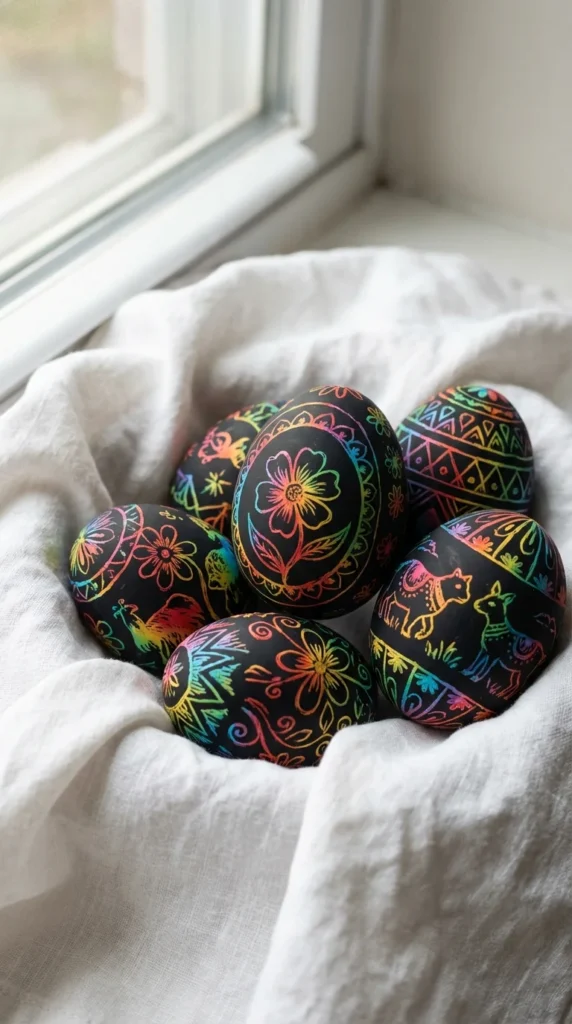 Scratch art Easter egg kids