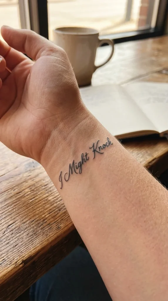 Shane Ilya script tattoo