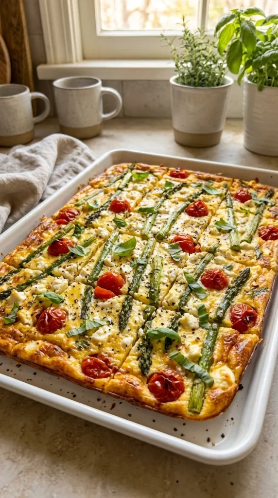 Sheet pan frittata spring brunch