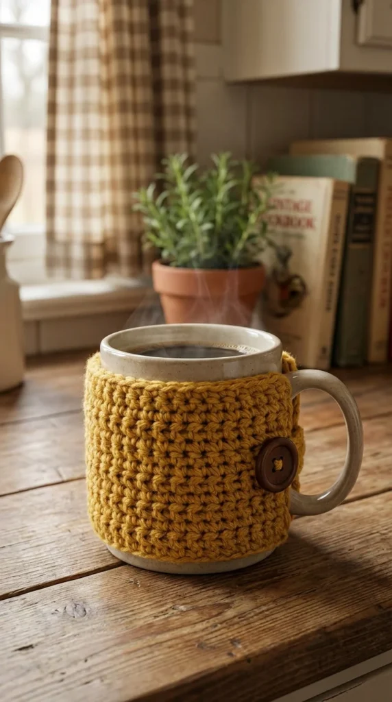 Small crochet mug cozy beginners