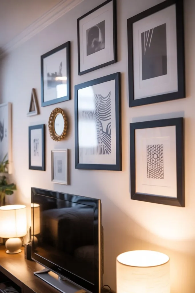 Small living room TV wall decor