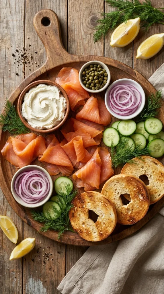 Smoked salmon brunch board ideas