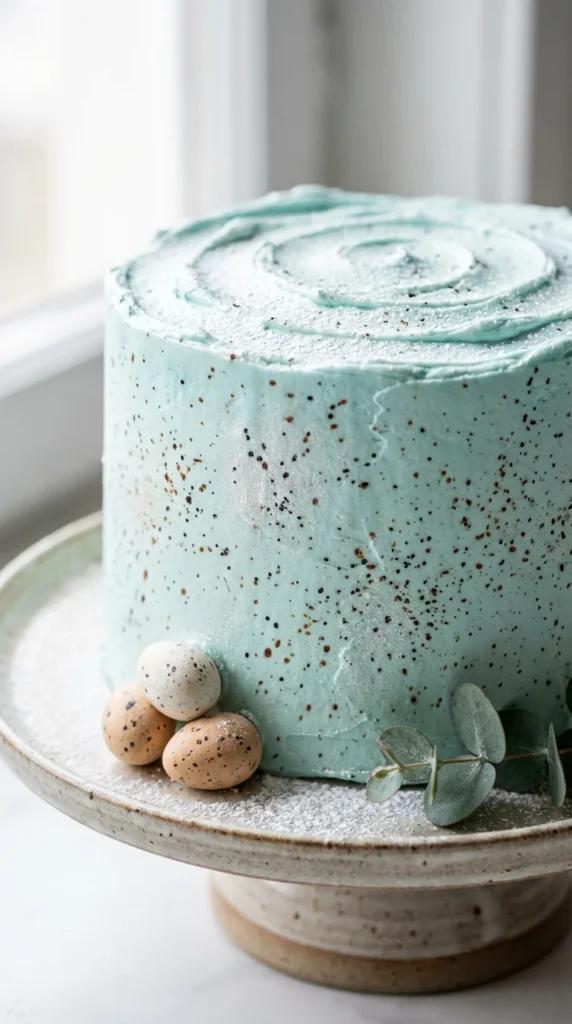 Speckled Easter egg cake