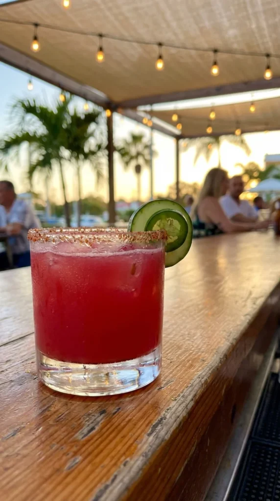 Spicy watermelon summer cocktail