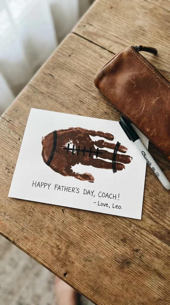 Sports handprint Father's Day card