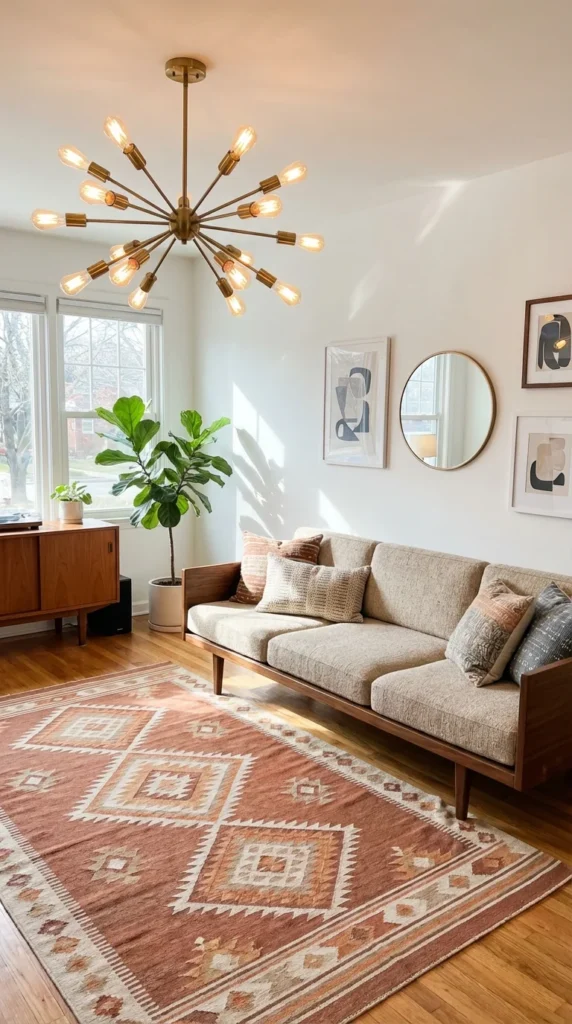 Sputnik chandelier living room