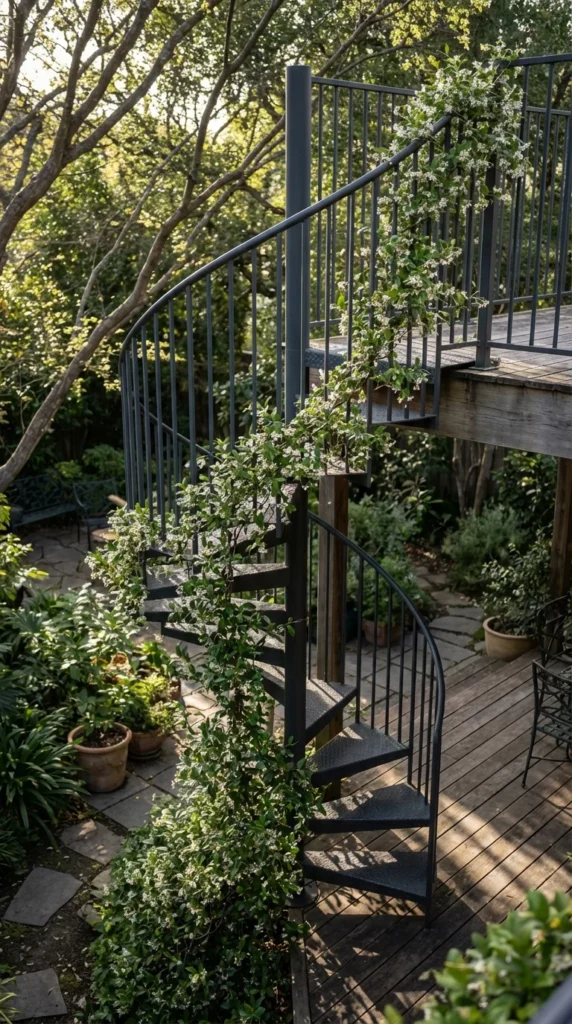Steel spiral outdoor staircase