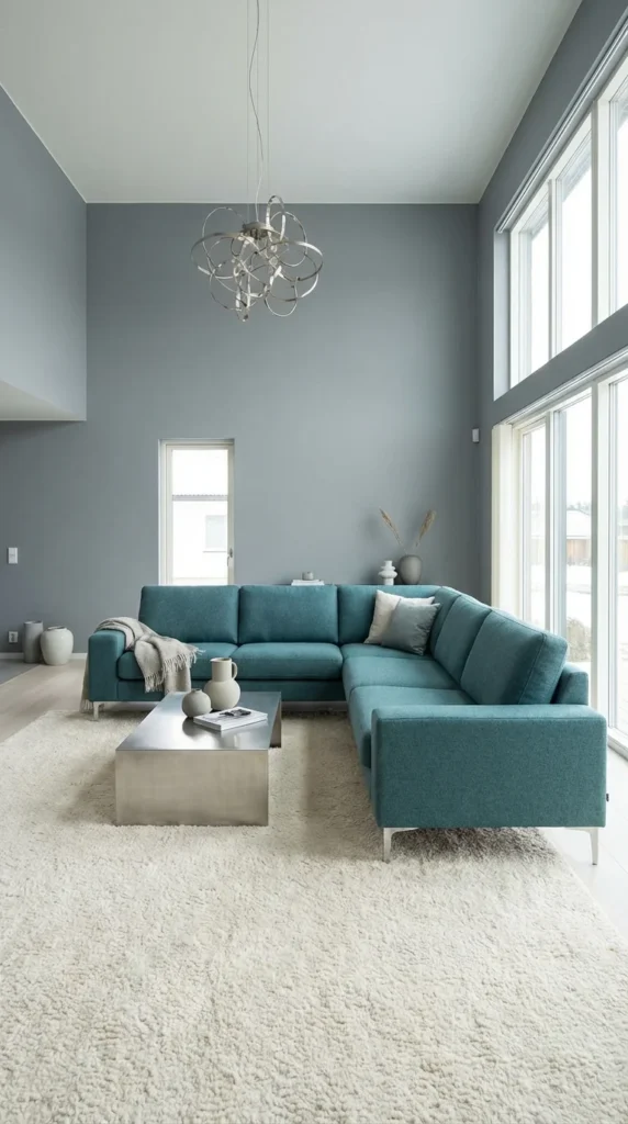 Teal sectional living room ideas