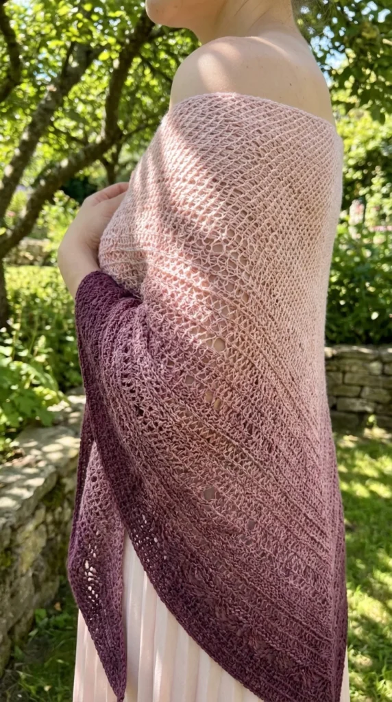 Tunisian crochet lace shawl pattern