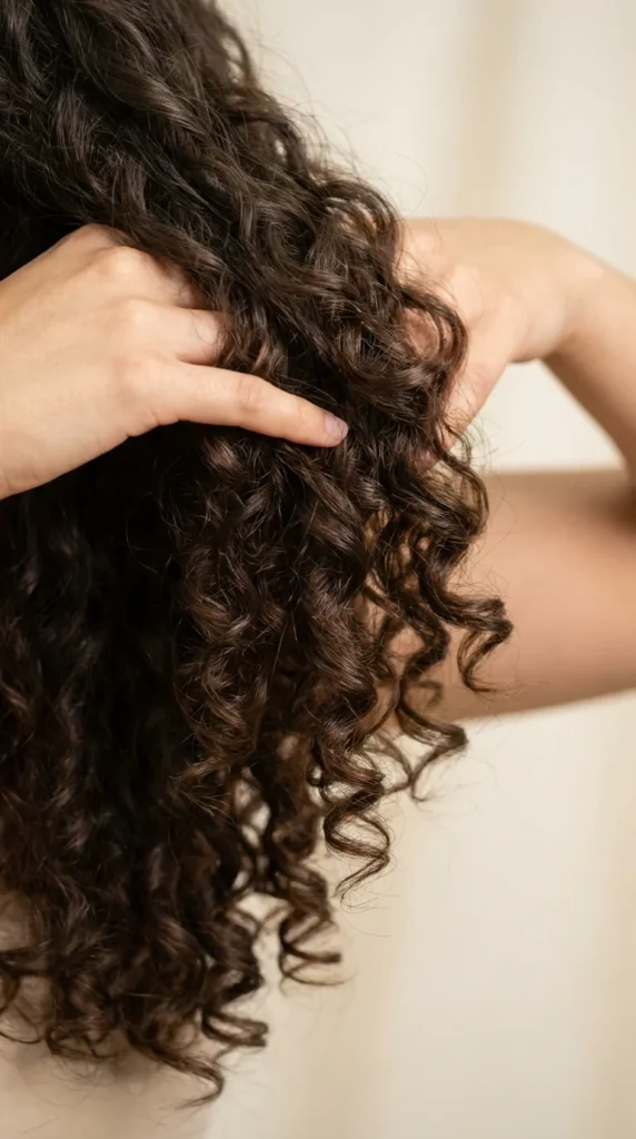 Voluminous curls long hair