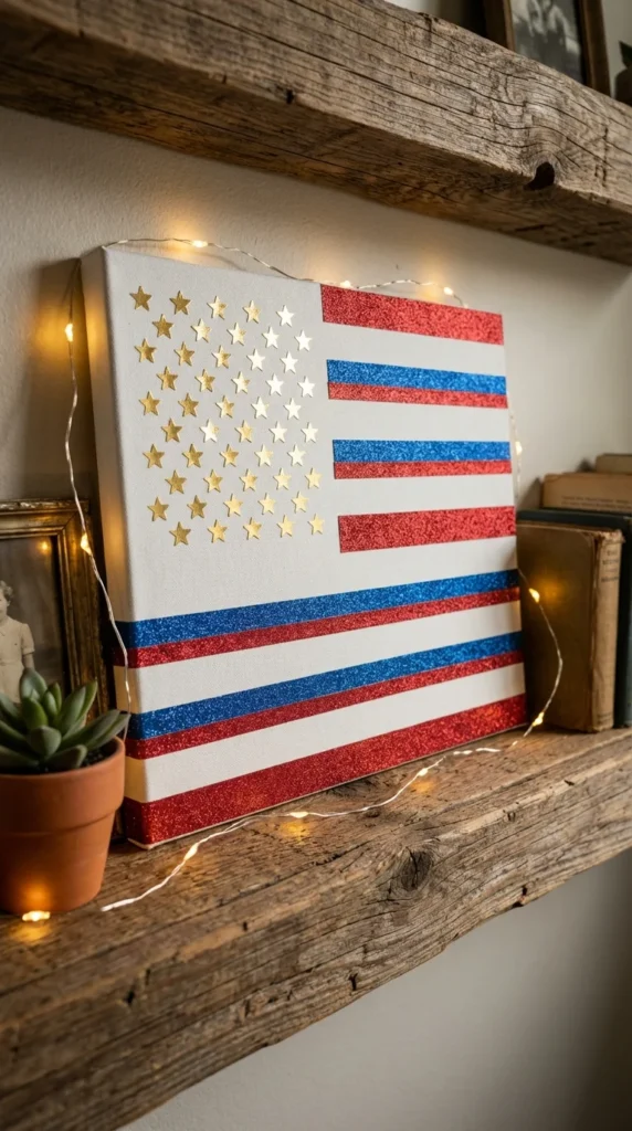 Washi tape flag canvas art