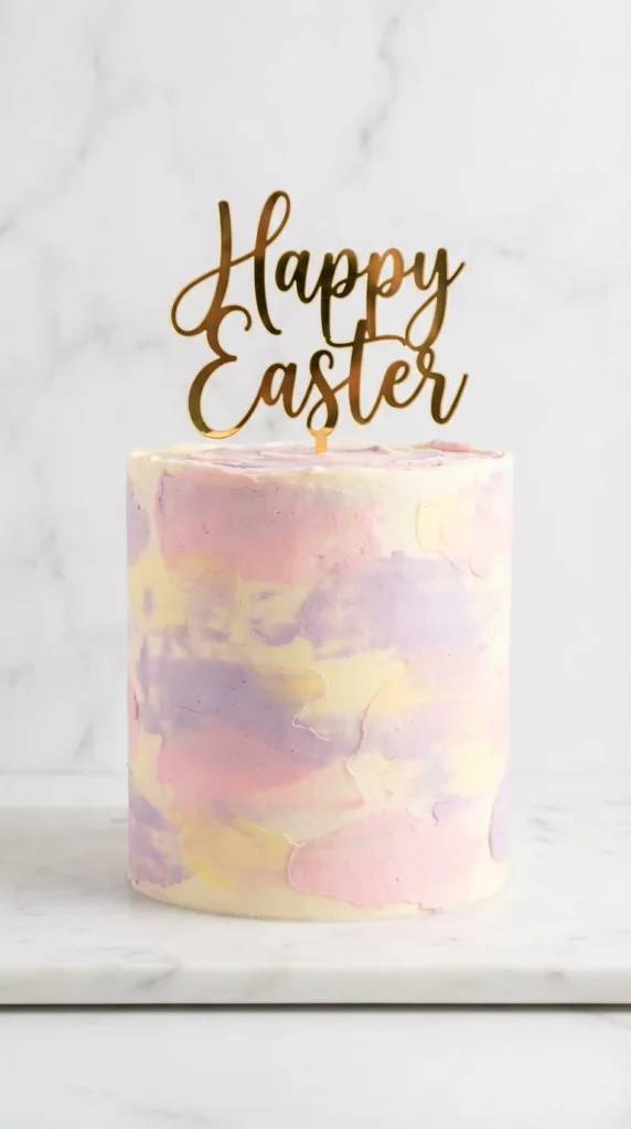 Watercolor pastel Easter cake