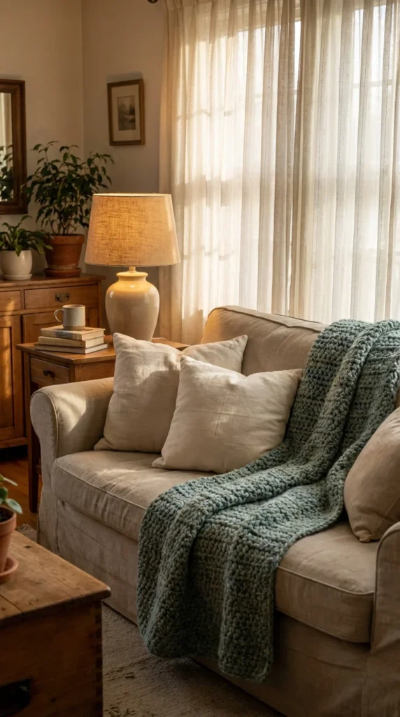 aesthetic crochet throw blanket