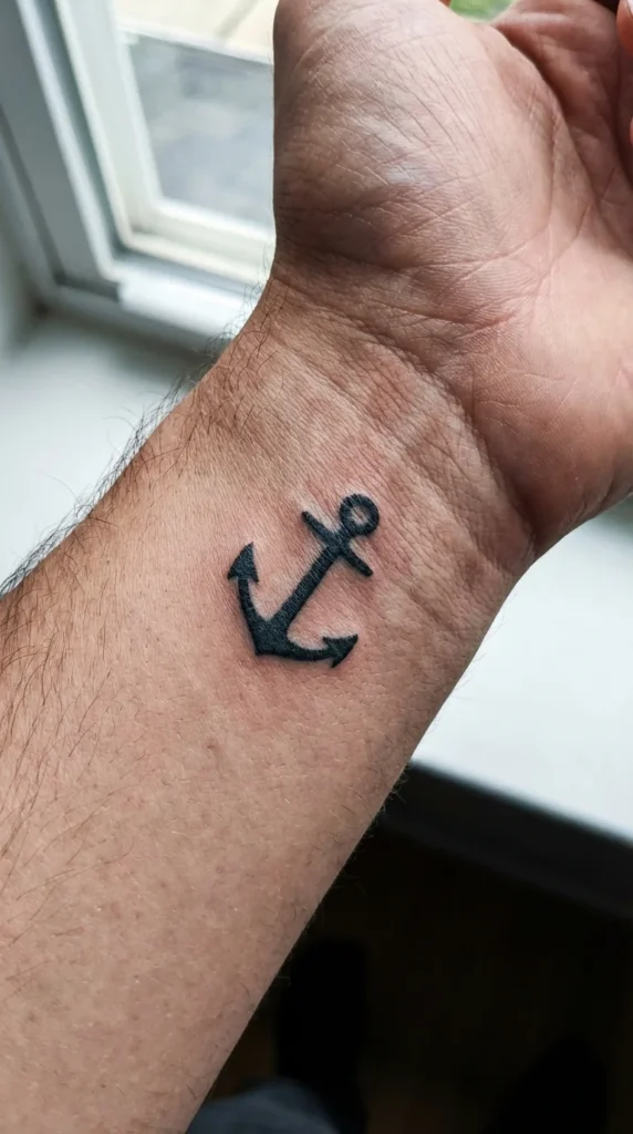 anchor wrist tattoo men beginner