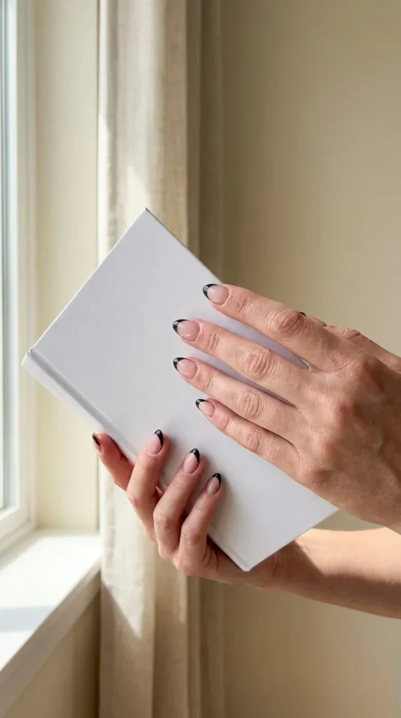 black French tip nails