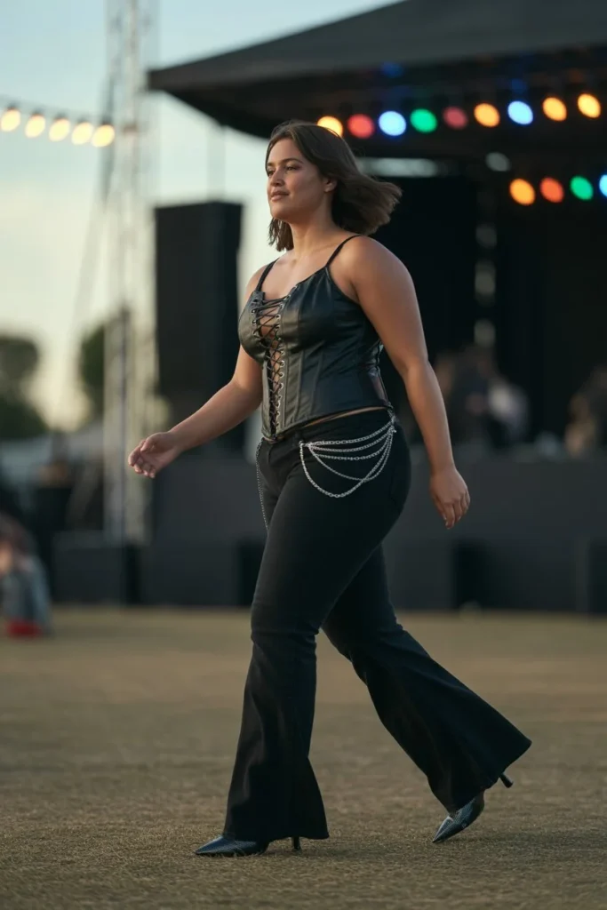 black corset rave look