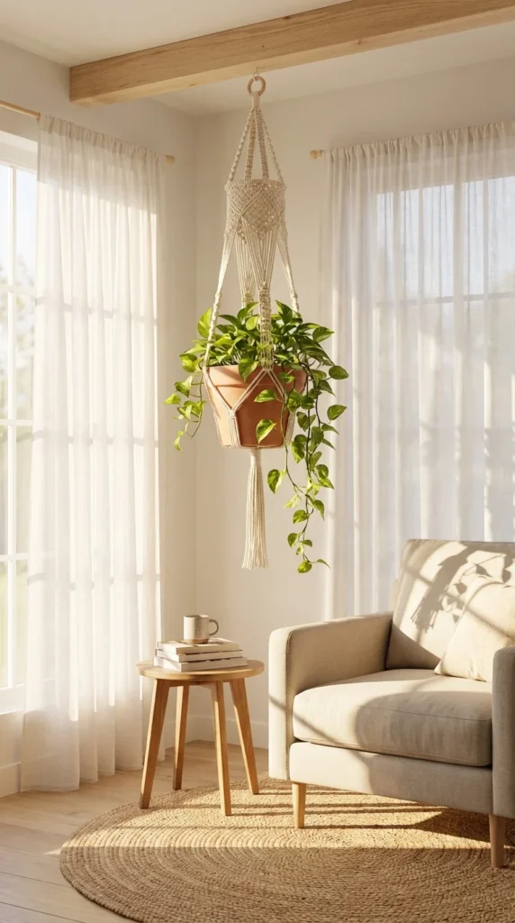 boho crochet plant hanger