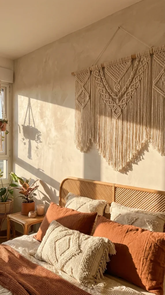 boho crochet wall hanging fringe