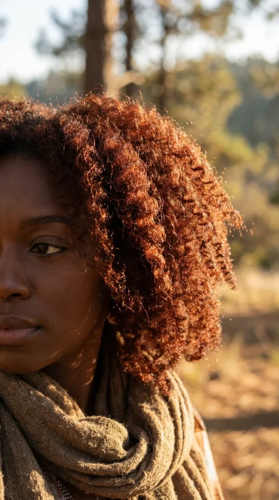 burnt copper hair color Black women