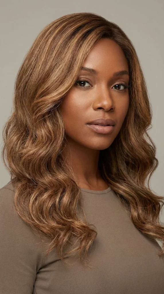 caramel balayage black hair