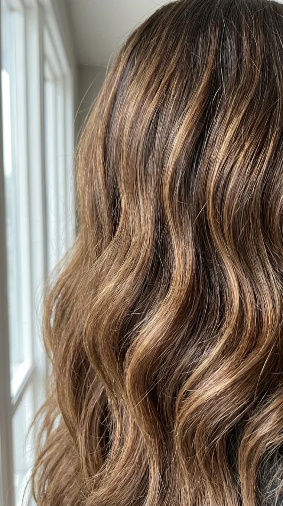 caramel balayage brunette hair