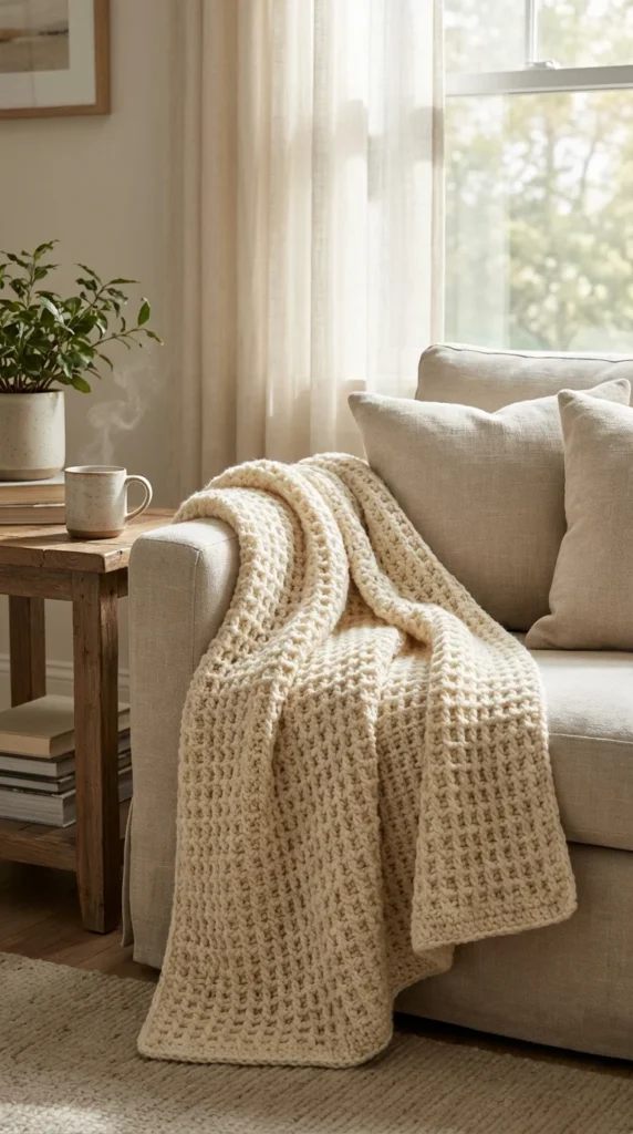 chunky crochet throw blanket decor