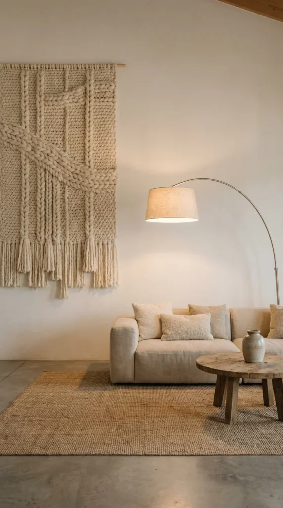 chunky yarn wall hanging statement