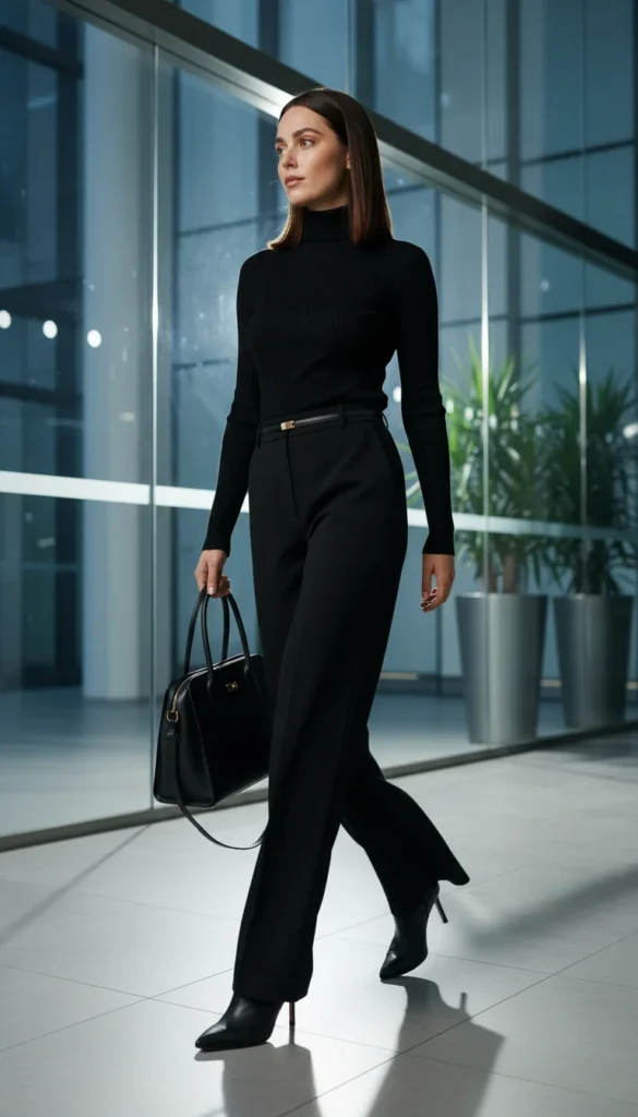 corporate baddie all-black outfit