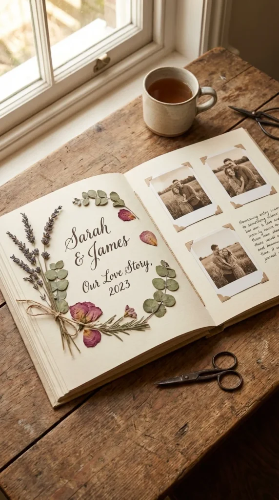 couples scrapbook opening spread