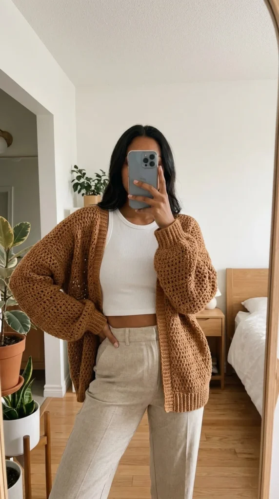 crochet cardigan outfit ideas