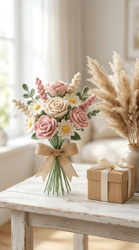 crochet flower bouquet gift