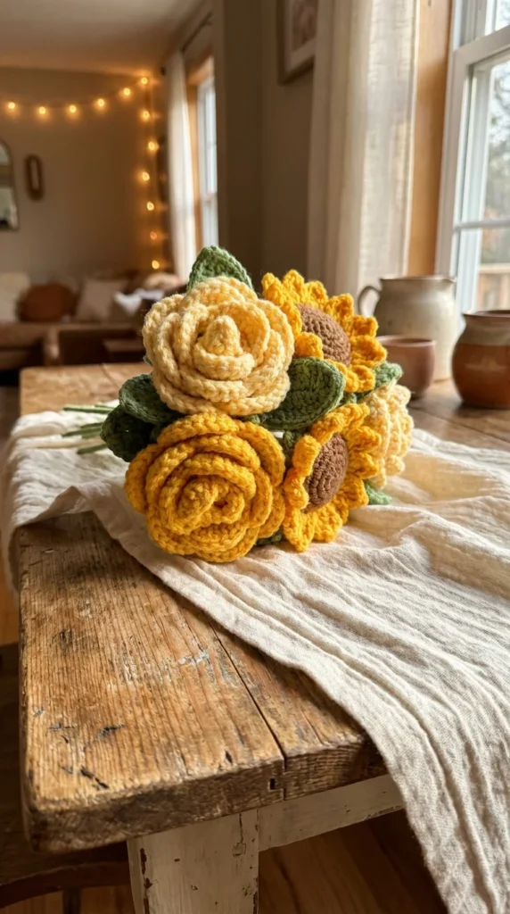 crochet flower bouquet wedding gift