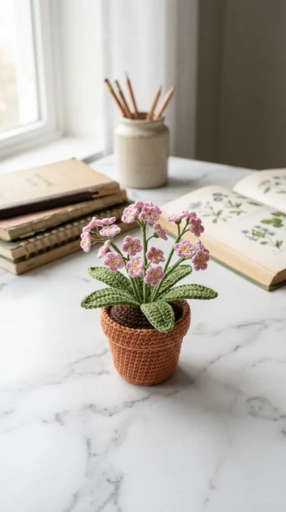 crochet flower potted plant gift