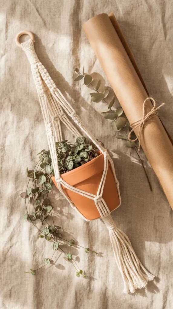 crochet plant hanger gift idea handmade