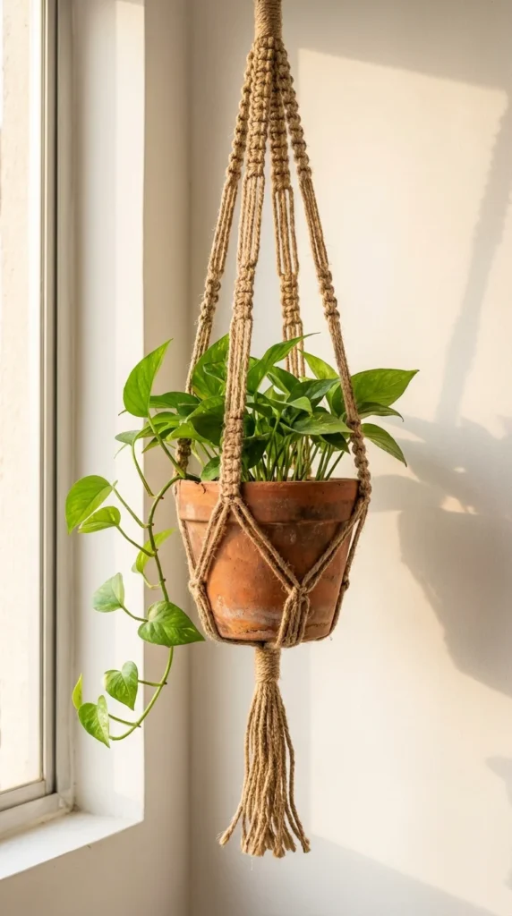 crochet plant hanger home decor