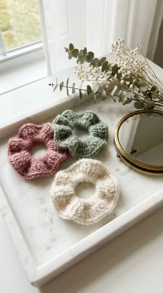 crochet scrunchies handmade gift